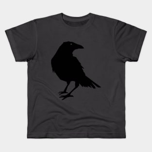 Beautiful Black Crow Raven Bird Silhouette Kids T-Shirt